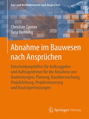 cover image of Abnahme im Bauwesen nach Ansprüchen